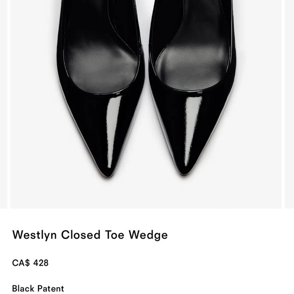 Reformation Westlyn Closed Toe Wedge Black - Size 7 - Picture 4 of 7